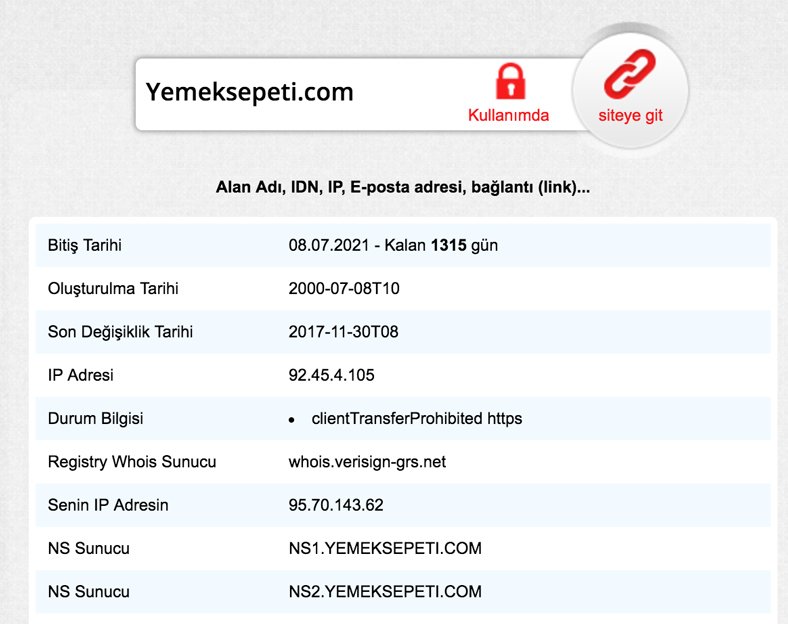Yemeksepeti.com Whois